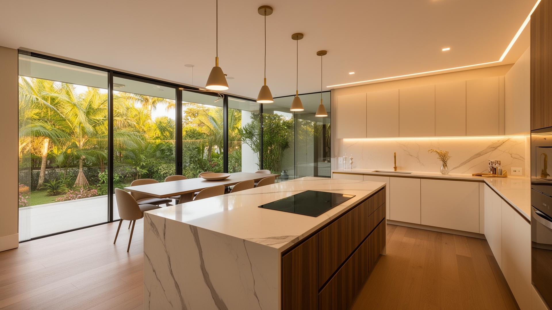 Cozinha planejada Hope com vista ampla